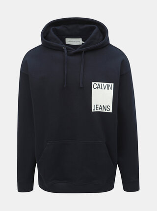 Tmavě modrá pánská oversize mikina Calvin Klein Jeans