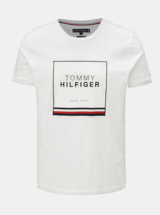 Bílé pánské tričko s nášivkou Tommy Hilfiger