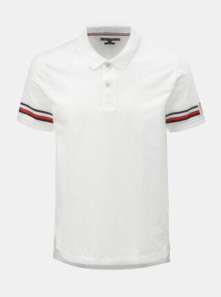 Bílé pánské slim fit polo tričko s potiskem Tommy Hilfiger