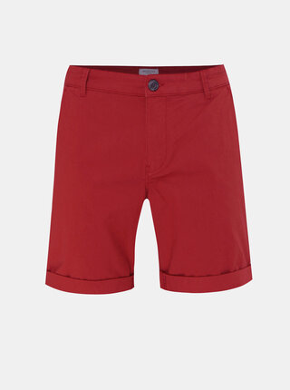 Červené chino kraťasy Selected Homme Paris