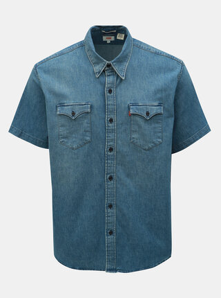 Camasa barbateasca albastra din denim Levi's®