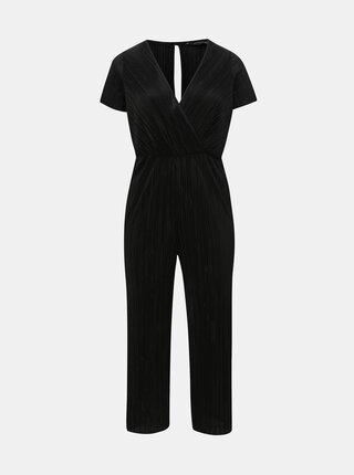Čierny plisovaný overal Dorothy Perkins Curve