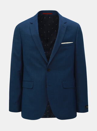 Modré oblekové slim fit sako Burton Menswear London