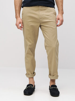 Béžové straight chino kalhoty Burton Menswear London