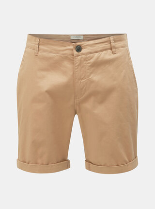 Béžové straight fit chino kraťasy Selected Homme