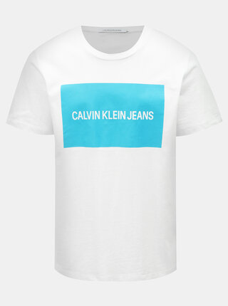 Bílé pánské tričko s potiskem Calvin Klein Jeans