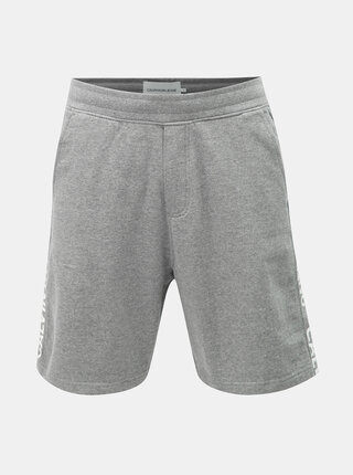 Šedé pánské kraťasy s potiskem na nohavicích Calvin Klein Jeans