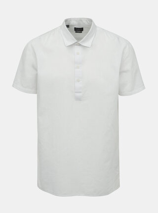 Bílá regular fit košile s příměsí lnu Selected Homme Regtune