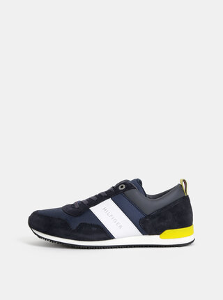 Tmavě modré pánské tenisky se semišovými detaily Tommy Hilfiger