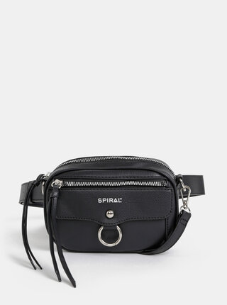 Čierna dámska ľadvinka/crossbody kabelka Spiral