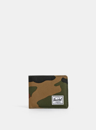 Kaki pánska maskáčová peňaženka Herschel Supply Roy