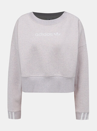 Světle růžová dámská žíhaná mikina adidas Originals Coeeze