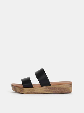 Hnedo-čierne šľapky na platforme Dorothy Perkins