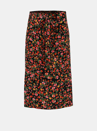 Červeno-černá květovaná sukně Dorothy Perkins