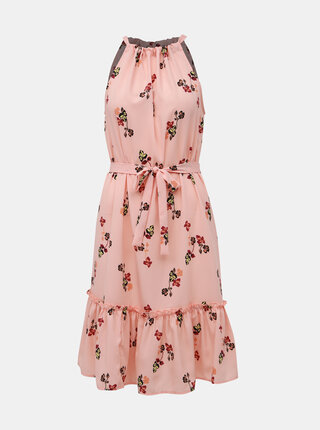 Růžové květované šaty VERO MODA Carina