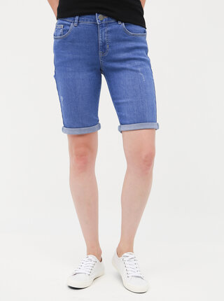Modré rifľové kraťasy Dorothy Perkins Petite