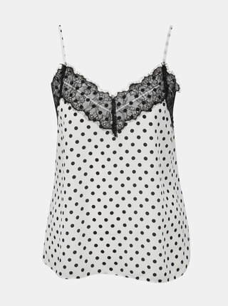 Bílý puntíkovaný top Dorothy Perkins