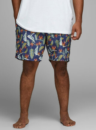 Tmavomodré vzorované plavky Jack & Jones Cali