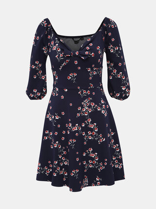 Tmavě modré květované šaty Dorothy Perkins