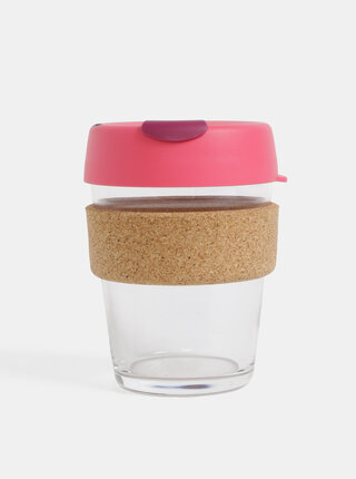 Růžový skleněný cestovní hrnek KeepCup Brew medium 340 ml