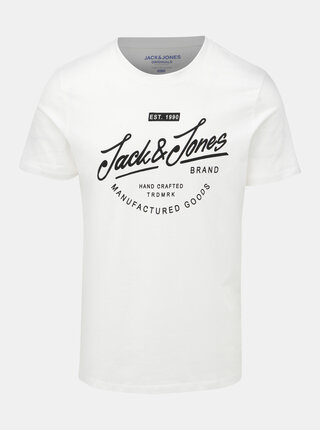 Bílé tričko s potiskem Jack & Jones Rafa