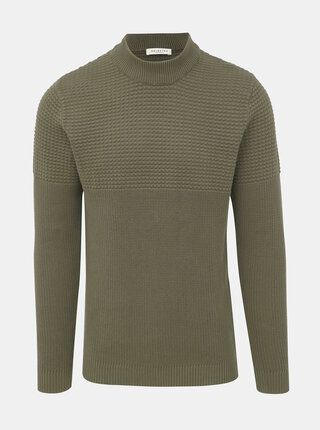 Khaki svetr Selected Homme Bubble