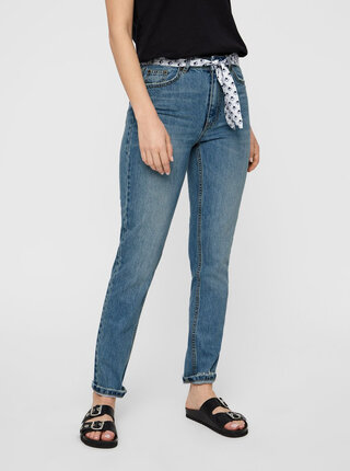 Blugi albastri relaxed fit cu cordon VERO MODA Joana