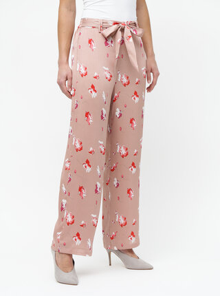 Pantaloni roz prafuit florali ONLY Giza