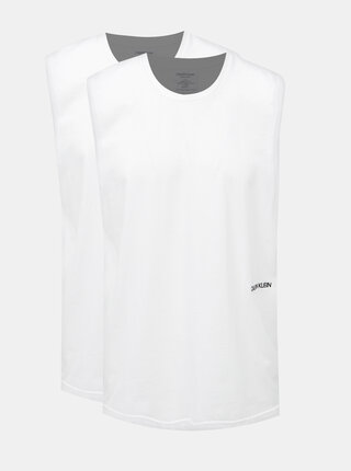 Sada dvou pánských tílek v bílé barvě Calvin Klein Underwear