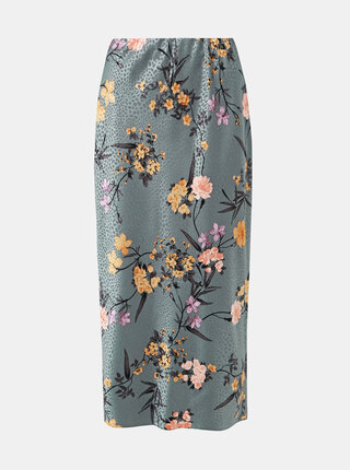Šedá květovaná midi sukně Dorothy Perkins