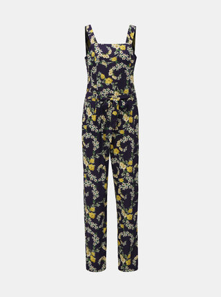 Tmavě modrý květovaný overal s páskem Dorothy Perkins Tall