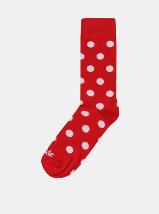 Sosete unisex alb&rosu cu buline Fusakle Komanč