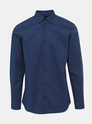 Tmavě modrá vzorovaná slim fit košile Selected Homme Pen