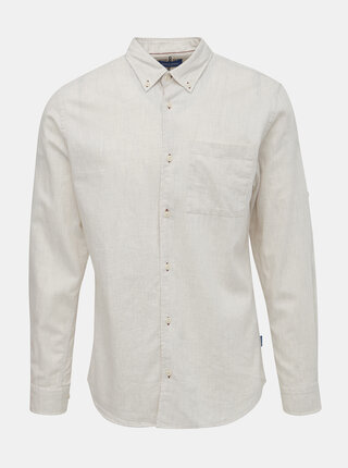 Krémová košeľa Jack & Jones Lunddahl