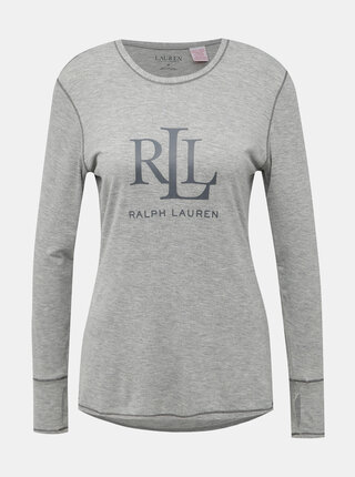 Šedé dámske pyžamové tričko s potlačou Lauren Ralph Lauren