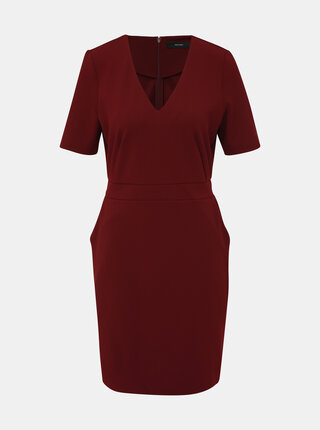 Vínové púzdrové šaty VERO MODA Corine