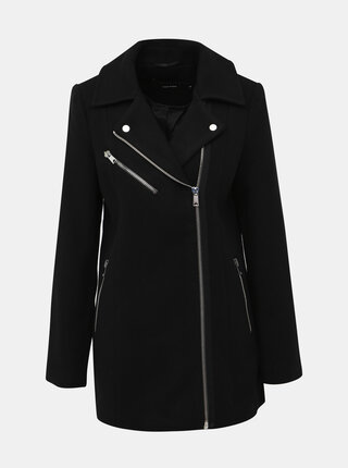 Černý kabát s příměsí vlny VERO MODA Class