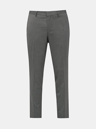 Šedé oblekové vzorované slim fit nohavice Selected Homme Logan