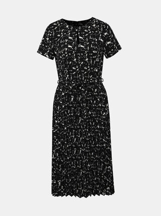 Černé vzorované šaty s plisovanou sukní Dorothy Perkins