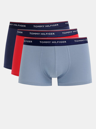 Sada troch boxeriek v modrej a červenej farbe Tommy Hilfiger