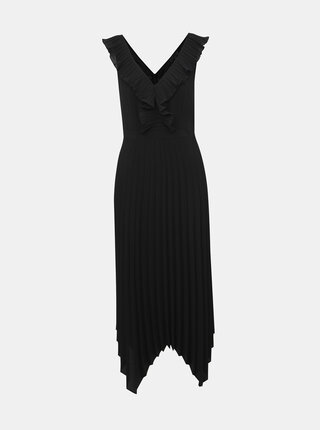 Čierne šaty s plisovanou sukňou Dorothy Perkins