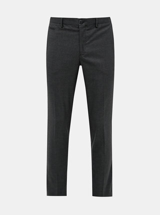 Tmavošedé slim fit nohavice Selected Homme Kent