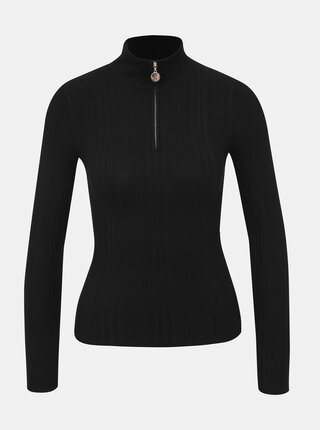 Černý svetr se stojáčkem Miss Selfridge