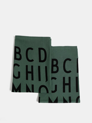 Sada dvou zelených utěrek Design Letters