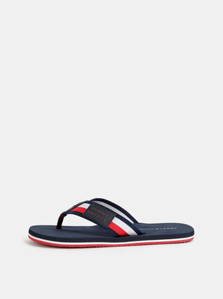 Červeno-modré pánské pruhované žabky Tommy Hilfiger Corporate