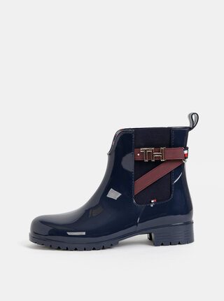 Tmavomodré dámske kotníkové čižmy Tommy Hilfiger Hardware