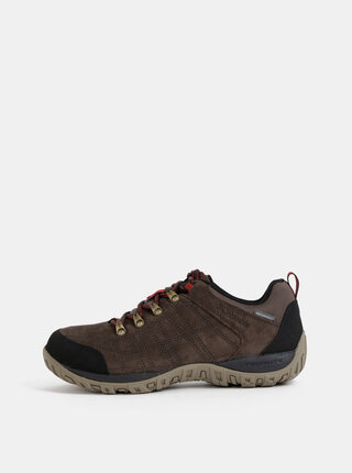 Hnědé pánské semišové nepromokavé outdoorové tenisky Columbia Peakfreak