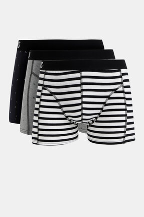 Sada tří vzorovaných boxerek v šedé, modré a bílé barvě ONLY & SONS Nimi
