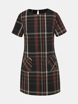 Černo-hnědá kostkovaná tunika Dorothy Perkins