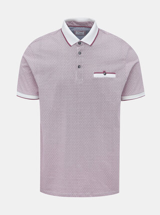 Růžové vzorované polo tričko Burton Menswear London